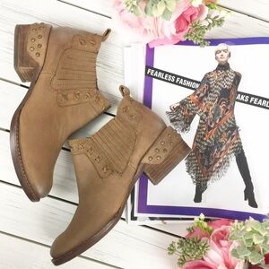 Naughty Monkey Studded Boho Brown Ankle Boots